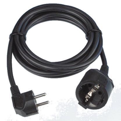 5 mm² 0016030514 Földelt lengő hosszabbító Extension cable, black 250V, 16A, 3.
