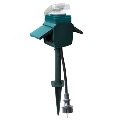 Kerti elosztók / garden electricity IP44 8472H Kerti leszúrható dugalj 2-es Ground spike, 2-fold socket 250V, 16A, 1.