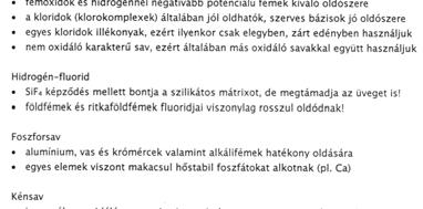 NYOMELEMANALITIKAI MINTAELŐKÉSZÍTÉSI MÓDSZEREK Savas feltárás/roncsolás A roncsolás egyik leggyakoribb módja oxidáló hatású savakkal vagy savelegyekkel
