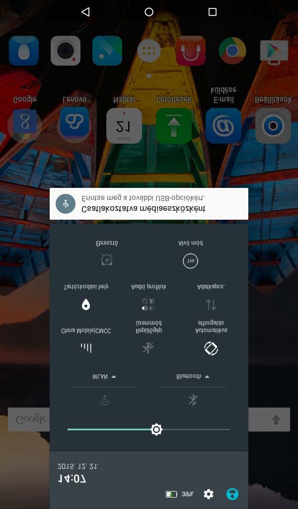 Szinkronizálás Adatátvitelt végezhet a készülék és a számítógép között. Átvihetők zeneszámok, képek, videók, dokumentumok, Android alkalmazáscsomag (APK) fájljai stb.