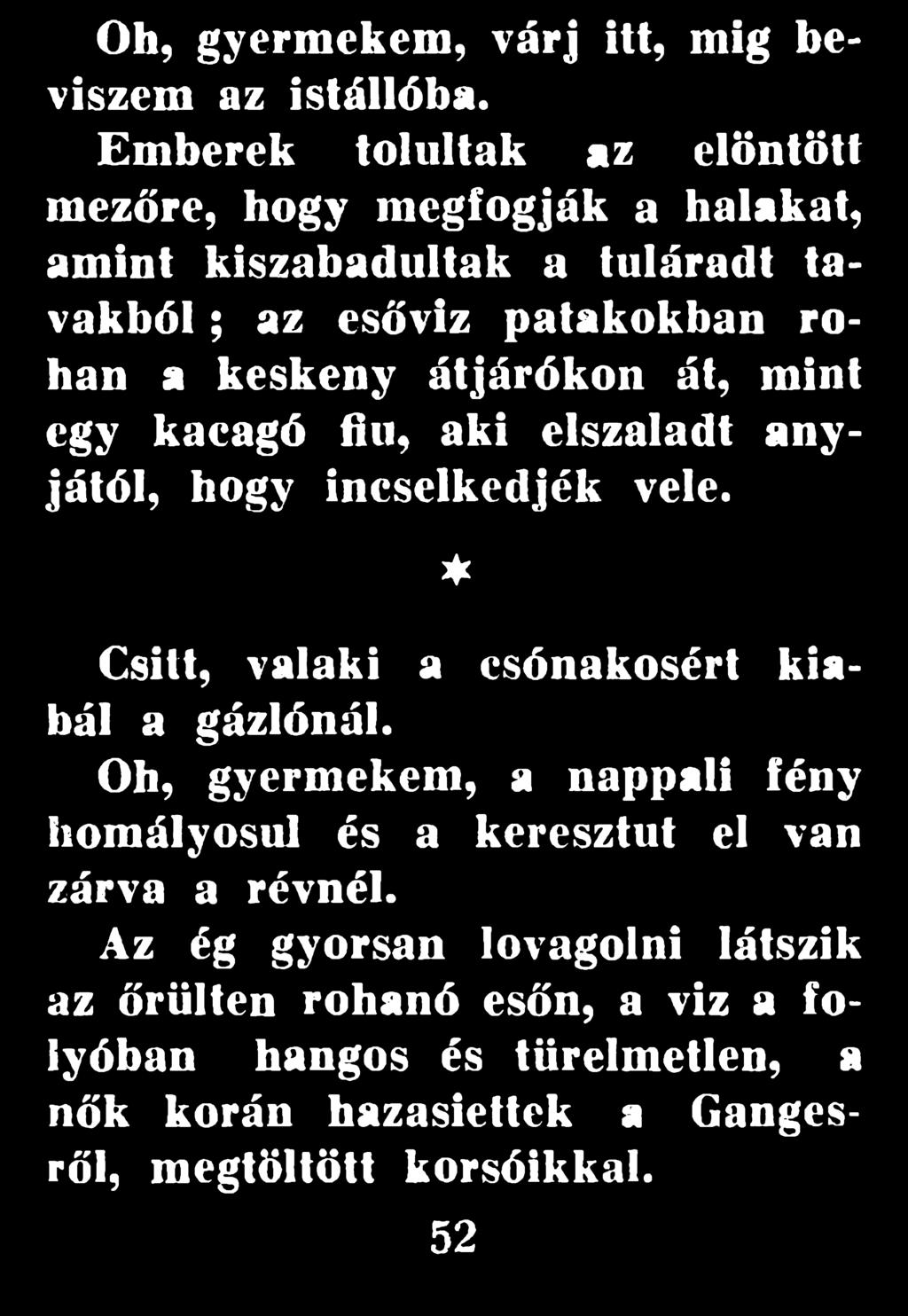 * Csitt, valaki a csónakosért kiabál a gázlónál.