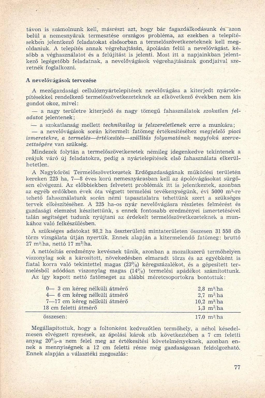 távon is számolnunk kell, másrészt azt, hogy bár fagazdálkodásunk és azon belül a nemesnyárak termesztése országos probléma, az ezekben a telepítésekben jelentkező feladatokat elsősorban a