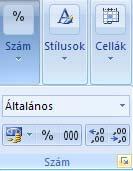 Állítsuk be a számformátumot! Kattintsunk a Szám parancsra! 6.