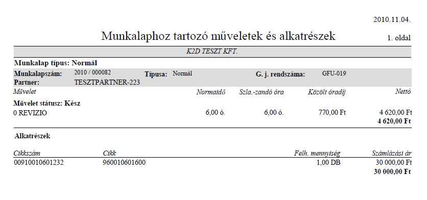 beállítható, hogy ne a Munkalapra történő kitárolások folyamán nyomtatódjon kitárolási