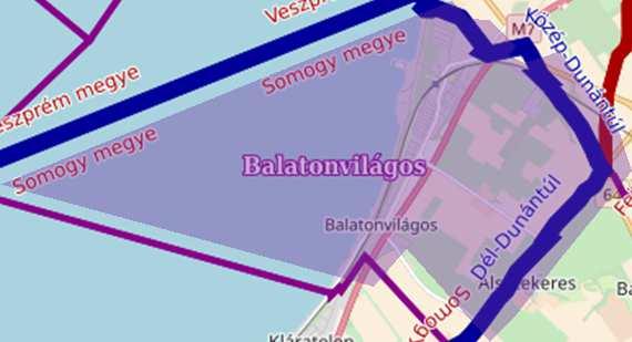 Veszprém megye Balatonakarattya Balatonfőkajár Enying Fejér megye Siófok Balatonszabadi Somogy megye Balatonvilágost 5 település határolja.