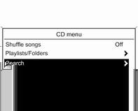 CD behelyezése Csúsztasson be egy CD-lemezt nyomtatott oldalával felfelé a CDnyílásba, amíg a készülék behúzza azt. Ha be van dugva egy CD, a kijelző felső sorában egy CD szimbólum látható.