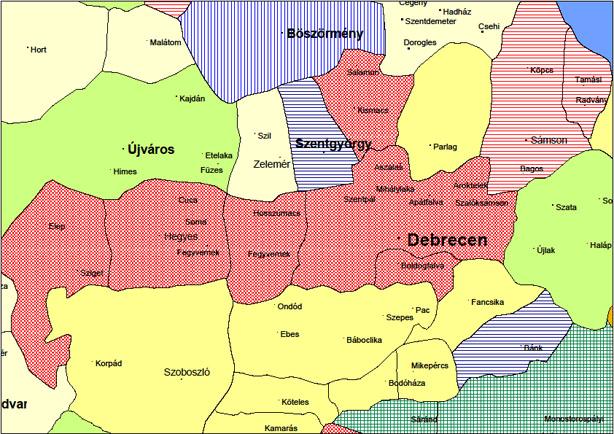 BÁRÁNY ATTILA: DEBRECENI DÓZSA KÜZDELME A BIHARI OLIGARCHÁKKAL 331 BÁRÁNY ATTILA: DEBRECENI DÓZSA KÜZDELME A BIHARI OLIGARCHÁKKAL 1. térkép.