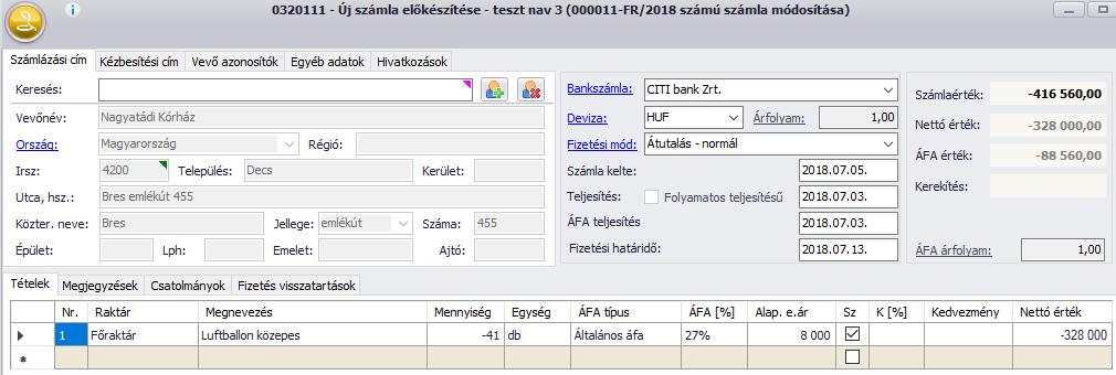 számlára rákerülnek a számlára mínuszosan: