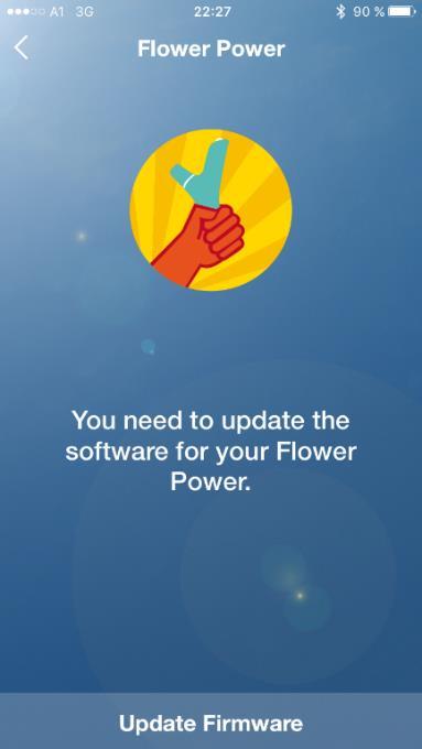 6. Indítsa el a Parrot Flower Power alkalmazást. Az alkalmazás automatikusan megkeresi a közelben található szondákat. A Flower Power ikon mellett látható szám az elérhető szondák számát mutatja. 7.