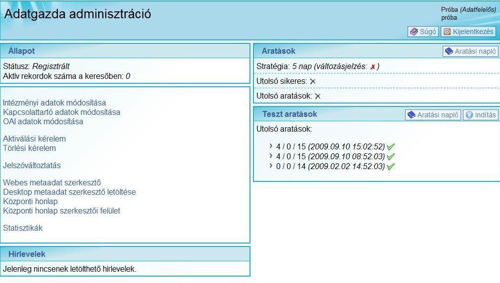 ADATSZOLGÁLTATÁS központi honlap használata esetén 1. A 18/2005.