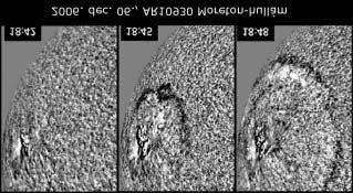 192 Meteor csillagászati évkönyv 2013 pítani a napkoronában a részecskegyorsítás helyét és a kromoszférában a gyorsított részecskék becsapódásának nyomát, valamint a részecskenyalábok tulajdonságait.