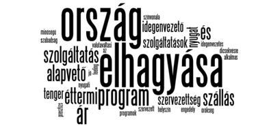A két egymás alatt ábrázolt szófelhőből jól látható, hogy a kérdőíves válaszadások alapján a turisztikai szakemberek az utazási élmény szinte teljesen már tényezőit tartják fontosnak a két időszakban.