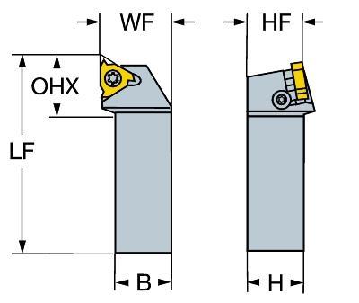 - Profiltávolság ez (PDY): 1,33 mm - Forgásirány (HAND): R - Lapka vastagsága (S): 3,969 mm Forgácsolási adatok (Werkstoff 1.