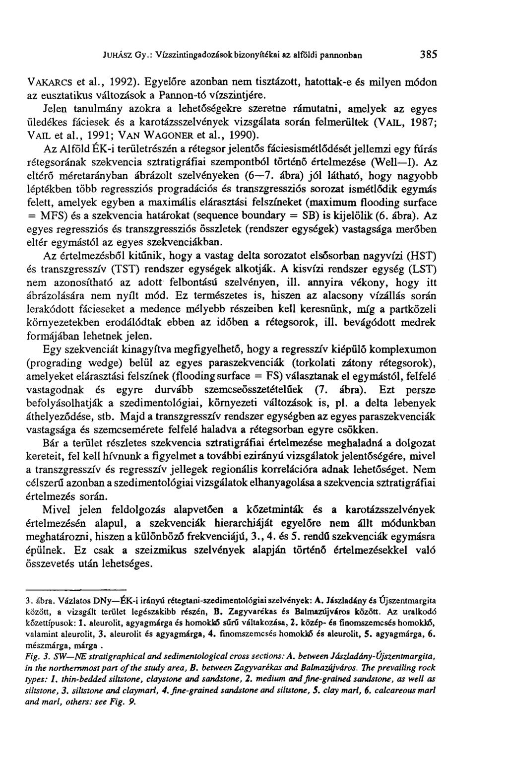 JUHÁSZ Gy.: Vízszintingadozások bizonyítékai az alföldi pannonban 385 VAKARCS et al., 1992).