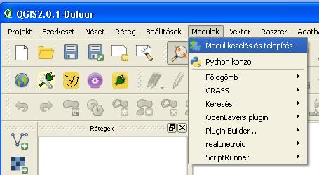 QGIS számos bővítő modullal