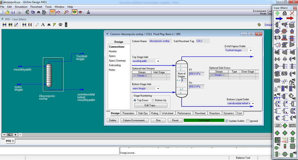 11. MODELLEZÉS UNISIM DESIGN SUITE PROGRAM SEGÍTSÉGÉVEL A Honeywell UniSim Design Suite egy olyan intuitív folyamatmodellező szoftver, amely integrált környezetben stabil állapotot és dinamikus
