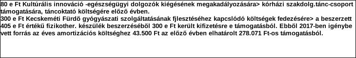 Támogatási program elnevezése: Támogató megnevezése: KORÁBBI, 24952-9/213. támogatási szerződés/ VÁROSI TÁMOGATÁSI PROGRAMOK Kecskemét MJV Önk.