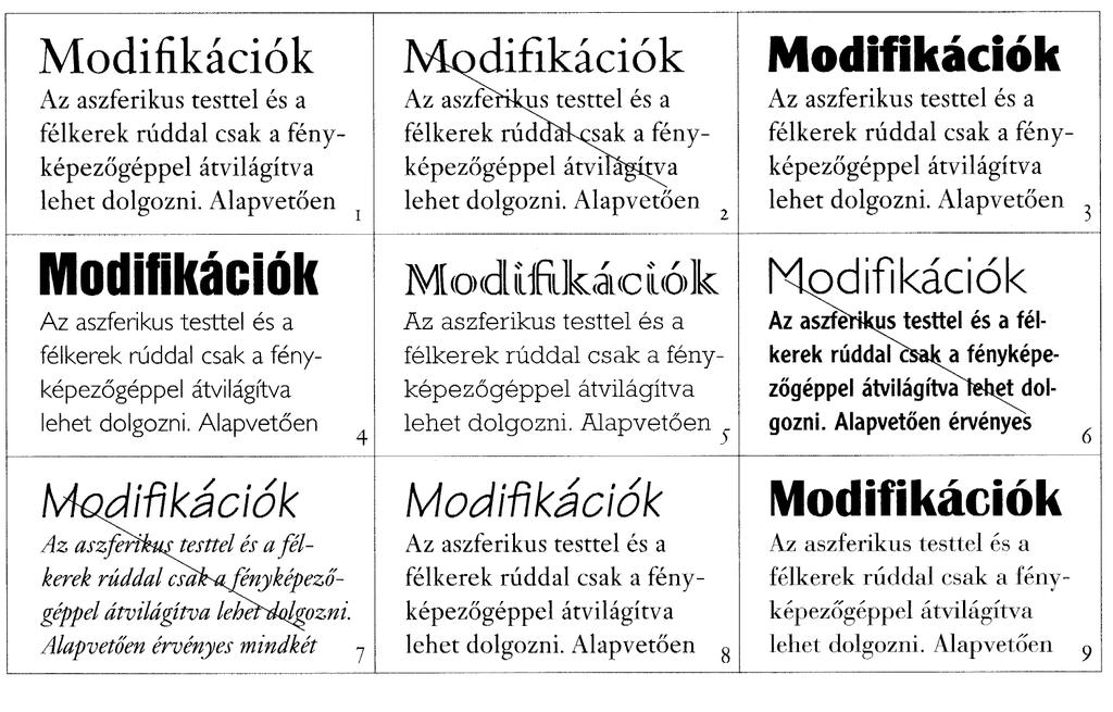 Karakterformázás