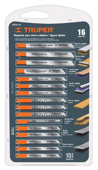 műanyagra, 16 db, Black&Decker, SKIL,Dewalt-hoz 6 16129 JSCA-16T Gépi fűrészlap készlet, fára, műanyagra, 16 db,