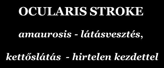 Ocularis stroke előjelző szerepe Ocularis stroke előjelző szerep Milyen megbetegedések egyoldali (in)komplett szűrhetők ki?