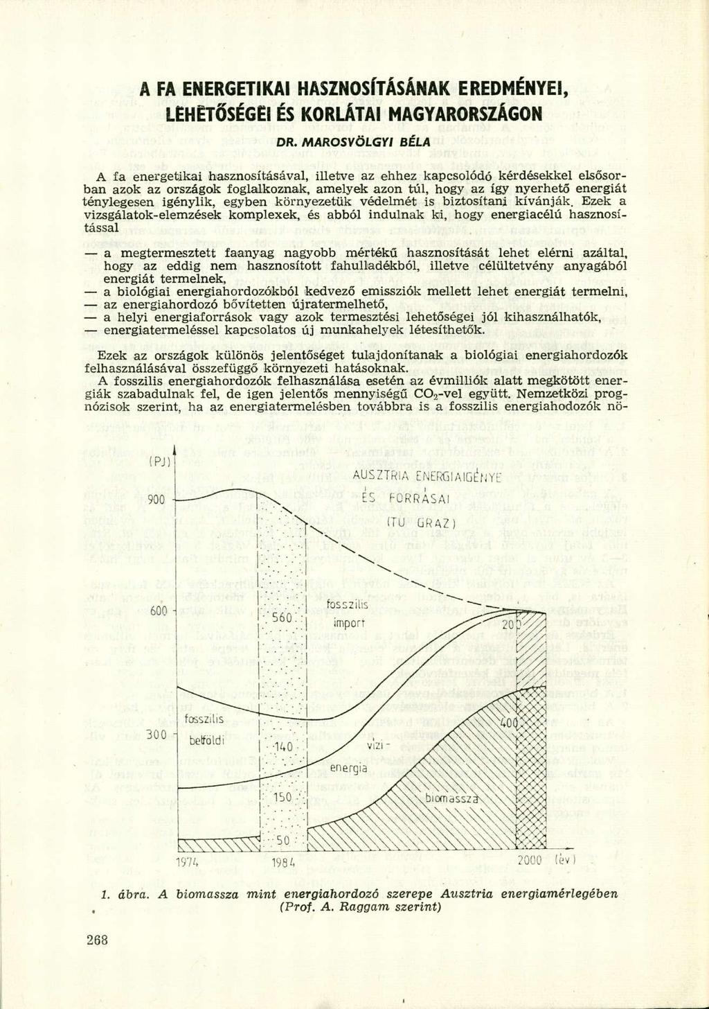 A FA ENERGETIKAI HASZNOSÍTÁSÁNAK EREDMÉNYEI, LEHETŐSÉGEI ÉS KORLÁTAI MAGYARORSZÁGON DR.