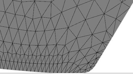 A következő lépésben a csomóponti kopásnövekmény-értékeknek megfelelően mozgattam csomópontokkal együtt a vonalszakaszok végpontjaiban levő geometriai pontokat is, így nemcsak a végeselemes hálót,