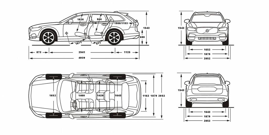 8 VOLVO V90 MŰSZAKI ADATOK T4 AUT T5 AUT T6 AWD AUT T8 TWIN ENGINE D3 MAN /AUT D3 AWD AUT D4 MAN/AUT D4 AWD AUT D5 AWD AUT MOTOROK Motortípu 4hengere, 16 zelepe, 4hengere, 16 zelepe, közv. befeck.