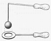 7) A hőtágulás A felfüggesztett fémgolyó éppen átfér a fémgyűrűn (Gravesande-készülék). Melegítse Bunsen-égővel a fémgolyót, vizsgálja meg, hogy ekkor is átfér-e a gyűrűn!