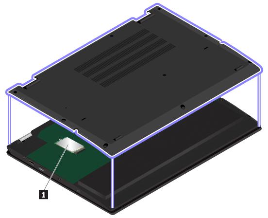 Az FCC ID-t és az IC-tanúsítványszámot tartalmazó címke a számítógép (egyes modelleken rendelkezésre álló) vezeték nélküli WAN-modulján 1 található.