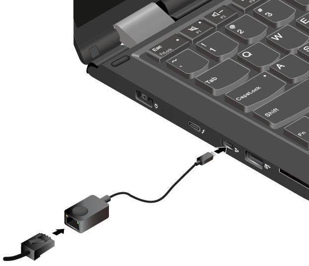 1. Távolítsa el az Ethernet-bővítőadapter csatlakozójának borítását 1, és helyezze a borítást a hozzá tartozó foglalatba 2.