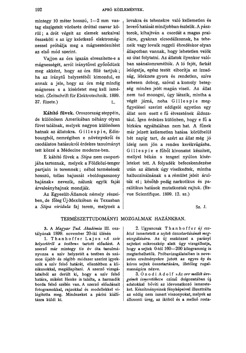 192 APRÓ KÖZLEMÉNYEK.