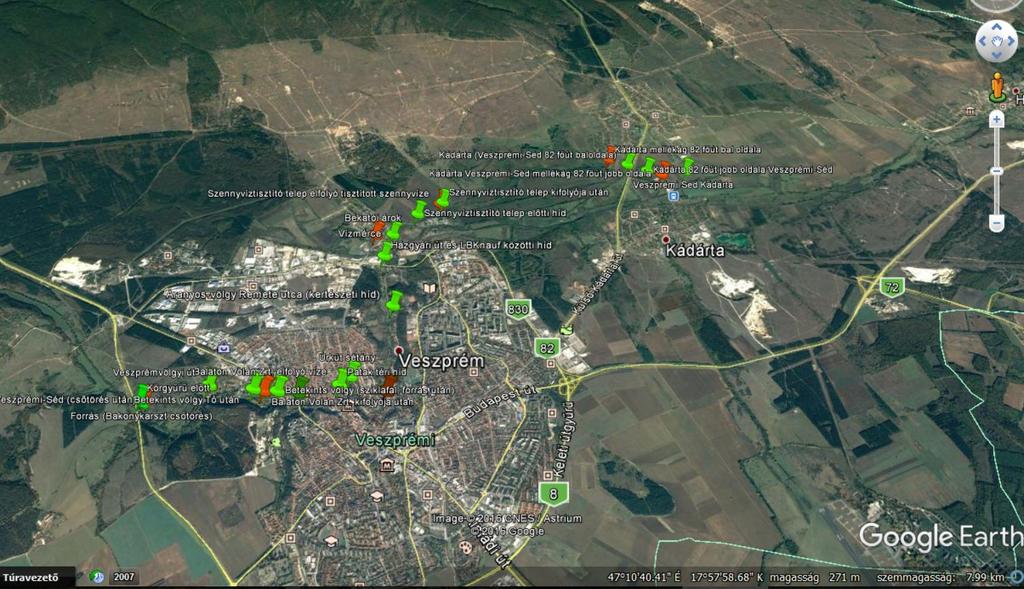 Vízgyűjtő specifikus folyamatos monitoring rendszer módszertani kidolgozása és vízminőség osztályozó algoritmus adaptálása és tesztelése felszíni vizekre 97.