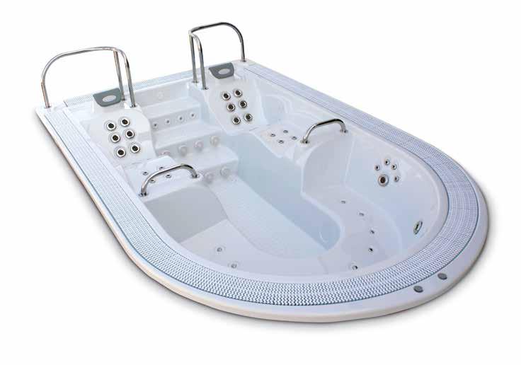 BURKOLAT NÉLKÜLI MAGÁN HASZNÁLATÚ HIDROMASSZÁZS MEDENCÉK WELLMAX - inox jet, világítás, inox kapaszkodók, gépészet nélkül - 43638 TECHNICAL FEATURES Size cm (± 2 cm) 460 x 281 cm Positions (Seats /