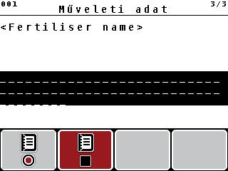 [3] Értékmezők [4] Kezdési idő/dátum kijelzése [5] Befejezési idő/dátum kijelzése [6] Műtrágyatípus