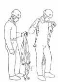 EN 32 5 How to put the harness on Open the leg loop buckles and, holding the shoulder straps, put on the harness like a vest. 5. Fasten and adjust the leg loops. - NEWTON: DoubleBack buckles.