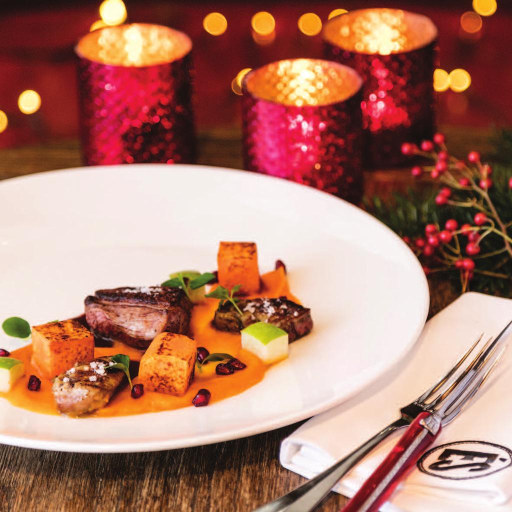 CHRISTMAS EVE DINNER SZENTESTE VACSORA Flavours and Harmony VENUE: ÉS Bisztró DATE: 24 December 2018, 18:00 ENTERTAINMENT: Live music 3 courses Ft 21,800 + 12% service charge 5 courses Ft 27,600 +