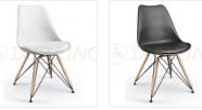 (gomb nélkül) DL SPOT X / wood leg Fekete fém, tölgyfával burkolt lábszerkezetes design szék, szürke műanyag