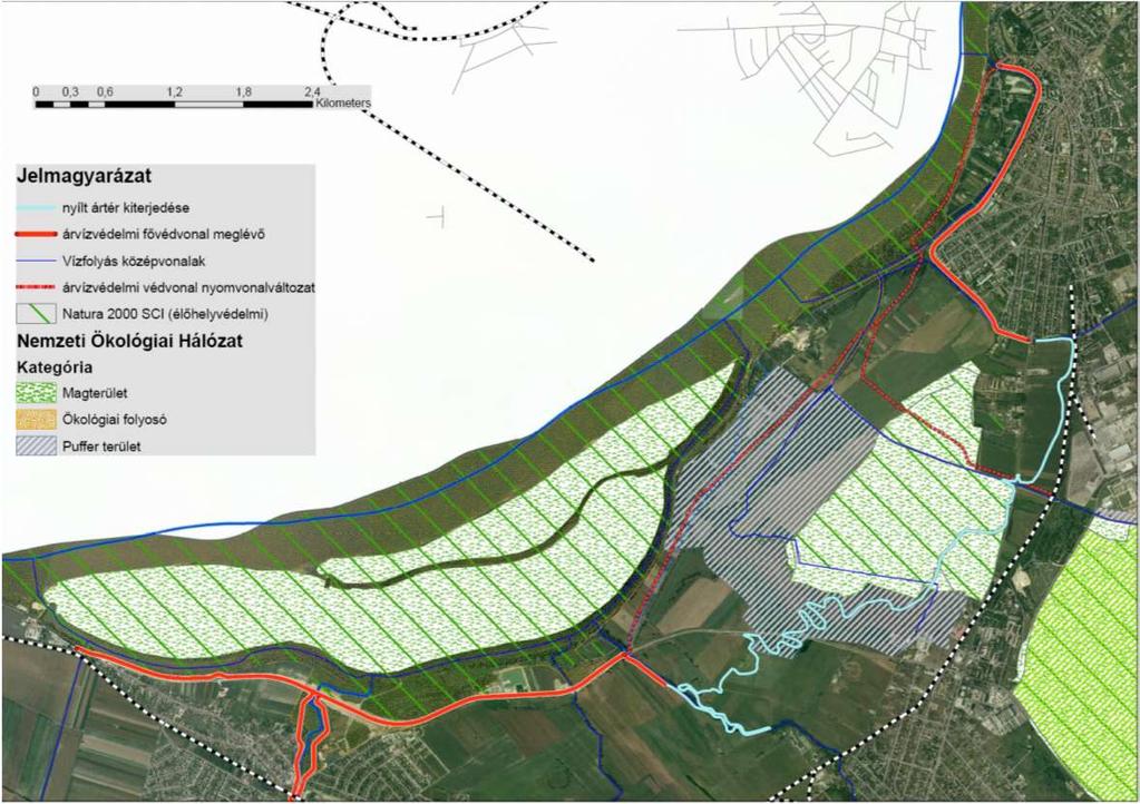 Ökológiai, természeti, kulturális adottságok védett láp Az ökológiai folyosók, Natura 2000 területek elhelyezkedését a mellékelt alábbi ábra mutatja.