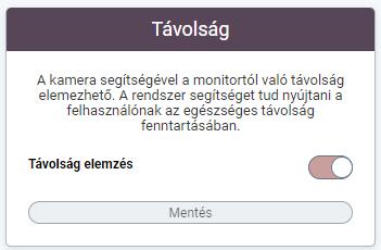 2.6.2 Távolság Opcionálisan elérhető menü: Adminisztrátor állítja be, hogy a felhasználónak van-e jogosultsága az alap távolság beállítás egyéni módosítására. 82.