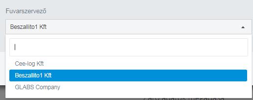 Fontos: ebben a lépésben ki tudja választani a fuvarhoz rendelt fuvarszervező céget is, abban az esetben, ha