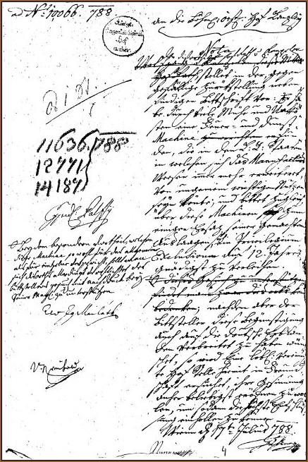 Kempelen szabadalmi kérvényének zárólapja 1788 júliusából8 8 A teljes