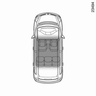 A MOTOR BEINDÍTÁSA ÉS LEÁLLÍTÁSA (1/3) 1 Szabad kéz RENAULT kártya 2 A RENAULT kártyának a kártyaleolvasóban 2 vagy az észlelési zónában A kell lennie.