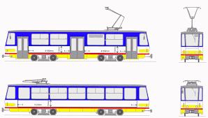 1.7 A villamosok jellemzői Viszonylatszám: 3 4 Jármű: KT4D (6. ábra) 212 T6A2 907-901 Jármű hossza: 18,23 m 2x 14,5 m Útvonal: Vadaspark - Tarján Tarján - Kecskés 6.