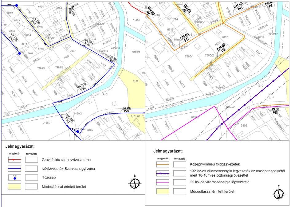 A szennyvízcsatorna kiépítéséhez és a megfelelő csapadékvíz elvezetés megoldására az utcák szélesebb nyomvonalra való kiszabályozását javasoljuk.