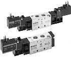 Szelepek Elektropneumatikus szelepek - WV02 sorozat WV02 sorozat, G 1/8 Qn= 500 Nl/min önálló szelep szelepszélesség: 18 mm elektromos csatlakozó: DIN C WV02 sorozat Qn= 450 Nl/min alaplapos