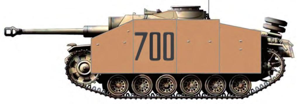 Hazai tükör 1. ábra. A 700-as oldalszámú parancsnoki StuG IIIG.