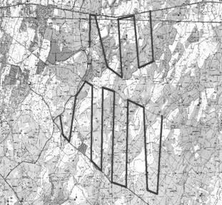 2. Materials and methods 2.1. Investigation of sett density To investigate the sett density I used the method of trail transect (Fig.1.). Figure 1.