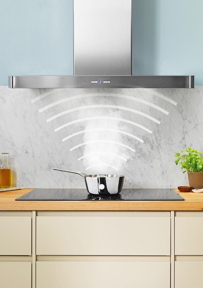 Hob2Hood rendszer Hob2Hood rendszerű ok A Hob2Hood rendszerű főzőlapok infravörös kapcsolaton keresztül, an kommunikálnak a Hob2Hood rendszerű elszívókkal.