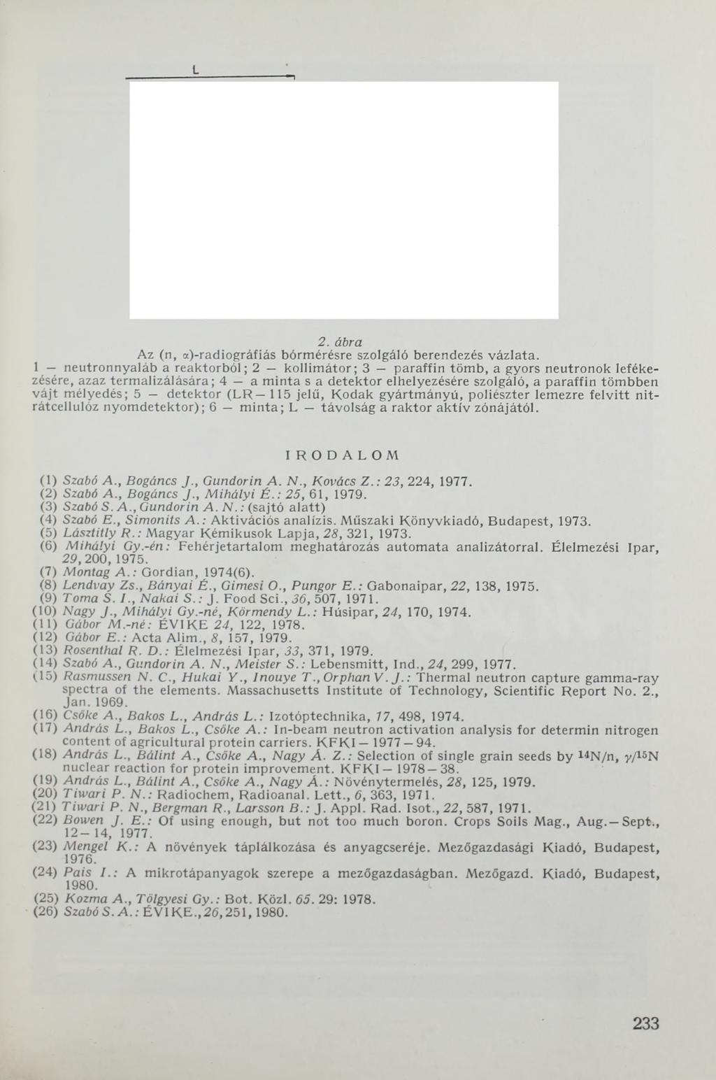 L 2. ábra Az (n, a)-radiográfiás bórmérésre szolgáló berendezés vázlata.