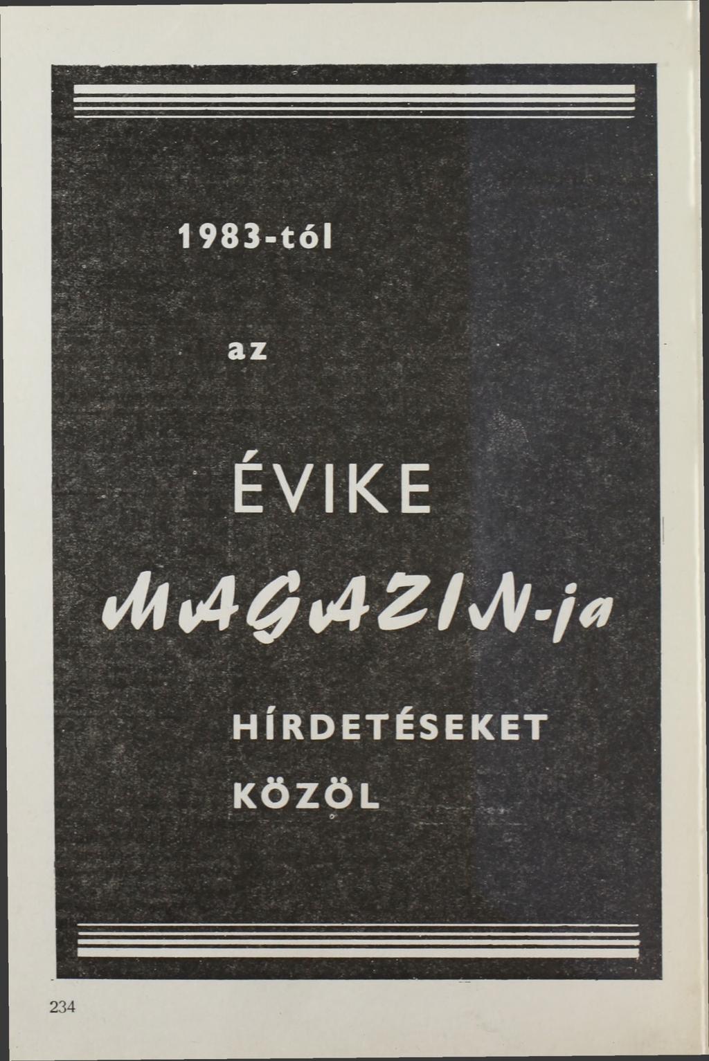 1983-tól ÉVIKE